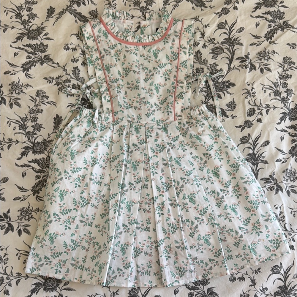 Floral Green and Pink Kids Dress